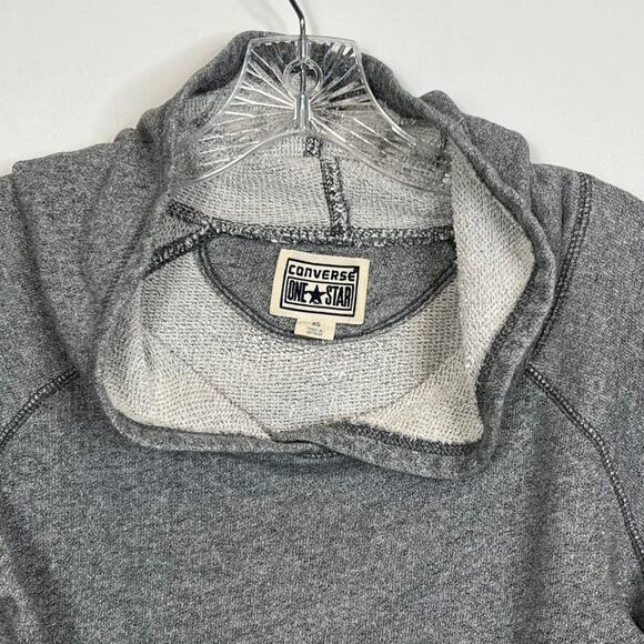 Converse Womens XSmall Gray Sweatshirt Hoodie XS Cropped Long Sleeve Top Cotton - Picture 3 of 10